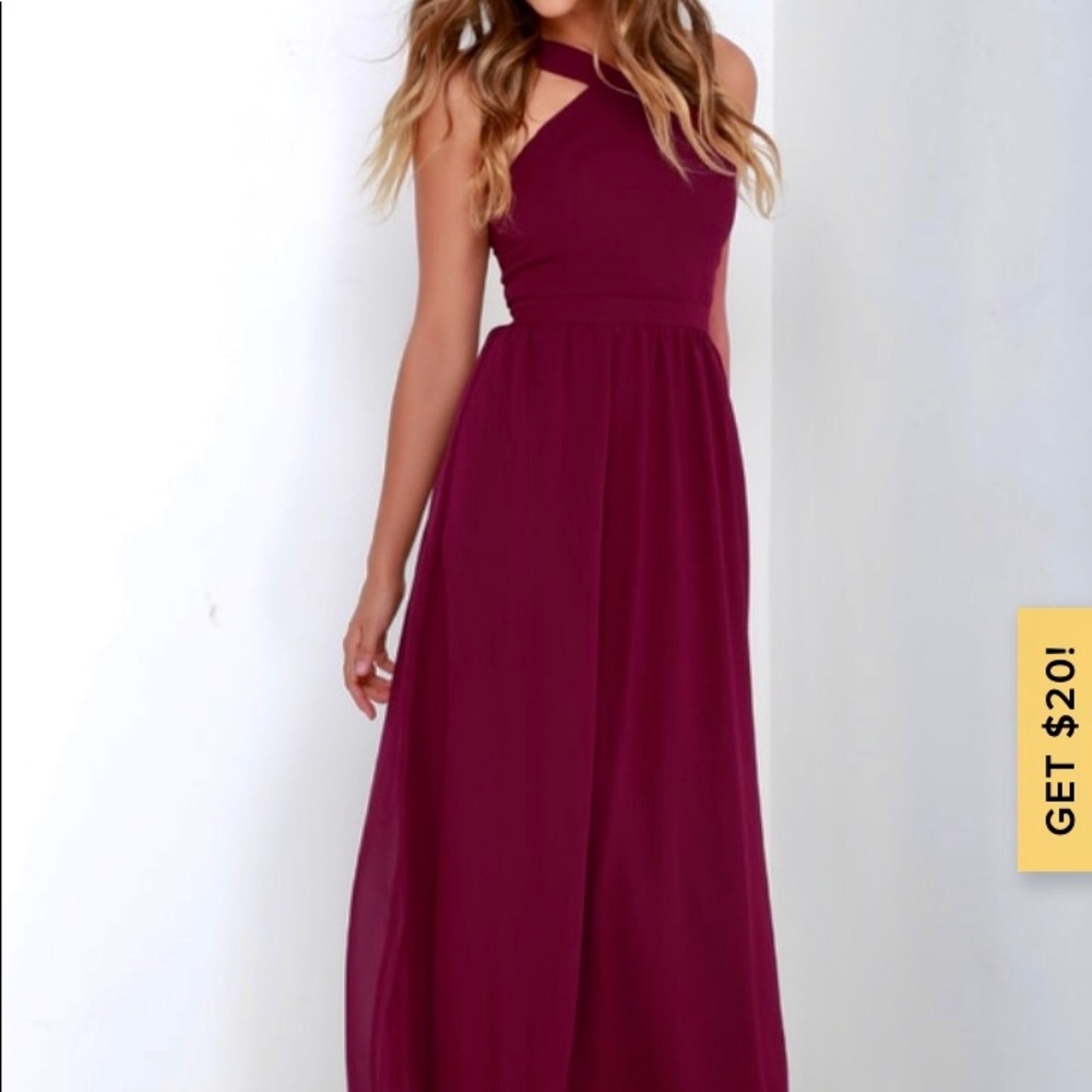 Burgundy maxi dress from Lulus NEW